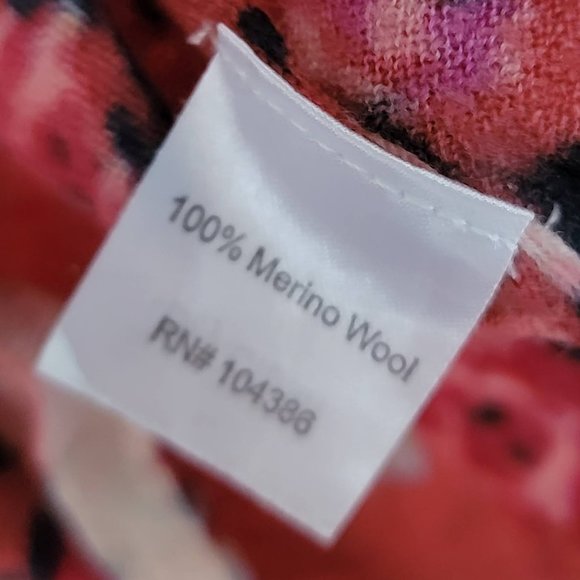 Garnet Hill 100% Merino Wool Fall Blooms Sweater Size Small - Picture 9 of 9